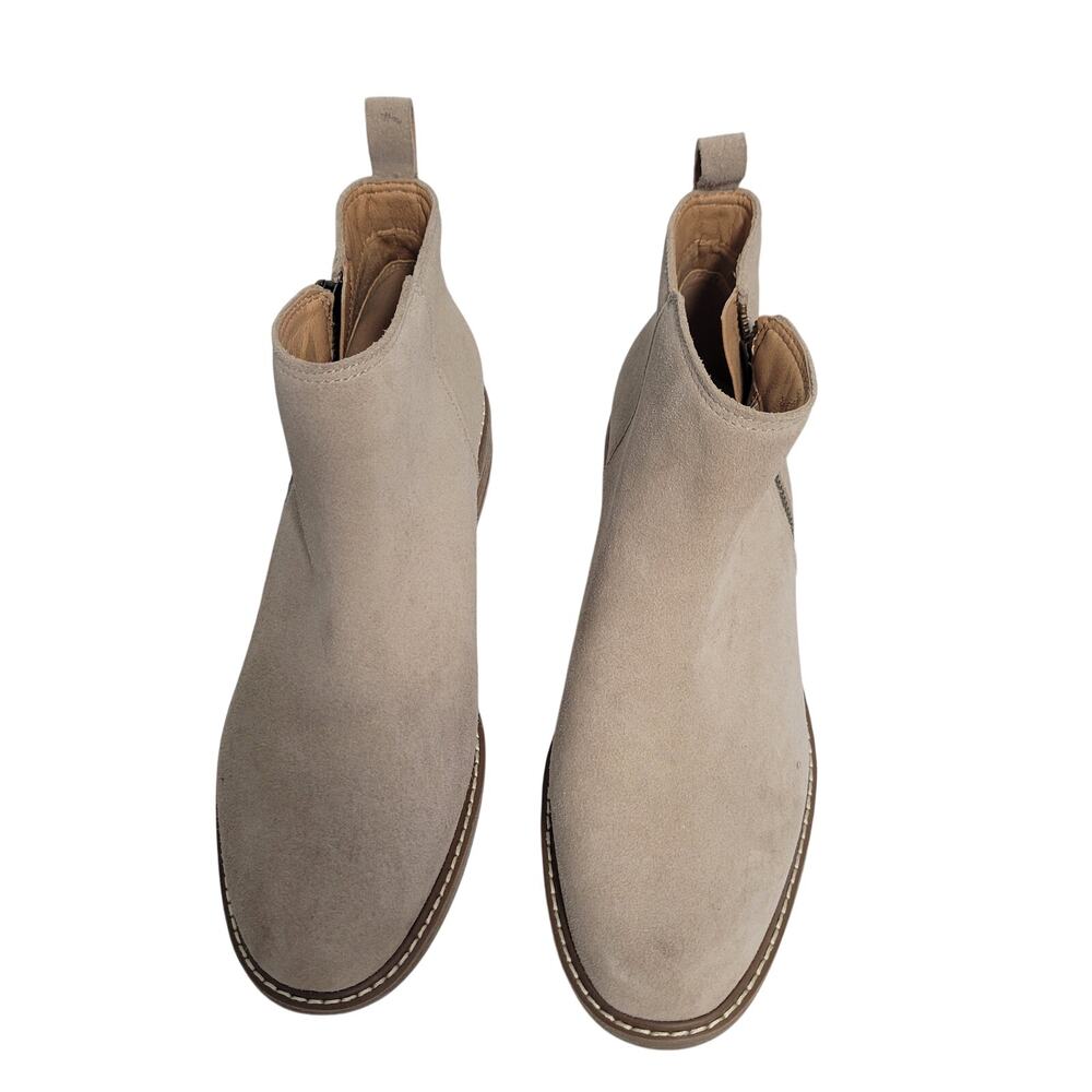 Crown Vintage Women's Beige Ankle Boots Side Zip Size 9.5W 12725-2822